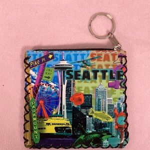Seattle Pike Place Market leather zip wallet 💙💚